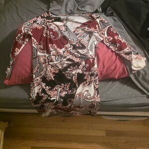 Seven7 Paisley and Geometric Patterned Top